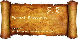 Purczl Rozmarin névjegykártya